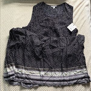 Croft&Barrow Chic Black and White Sleeveless Maxi challis smocked Dress Size3X